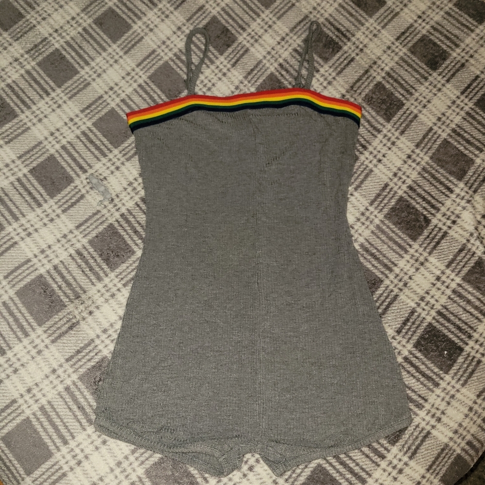 Grey onesie tank/boy shorts style